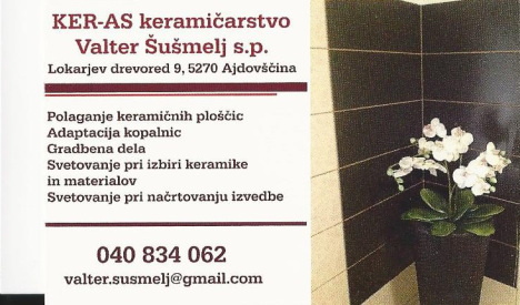 Ker-as keramičarstvo in polaganje ploščic, Valter Šušmelj s.p.